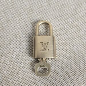 Louis Vuitton Lock and Key #308 Gold Brass Padlock Authentic
